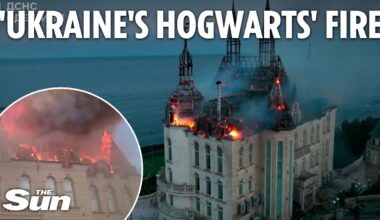 Ukraine's 'Harry Potter castle' set ablaze by Russian missile strike in Odesa