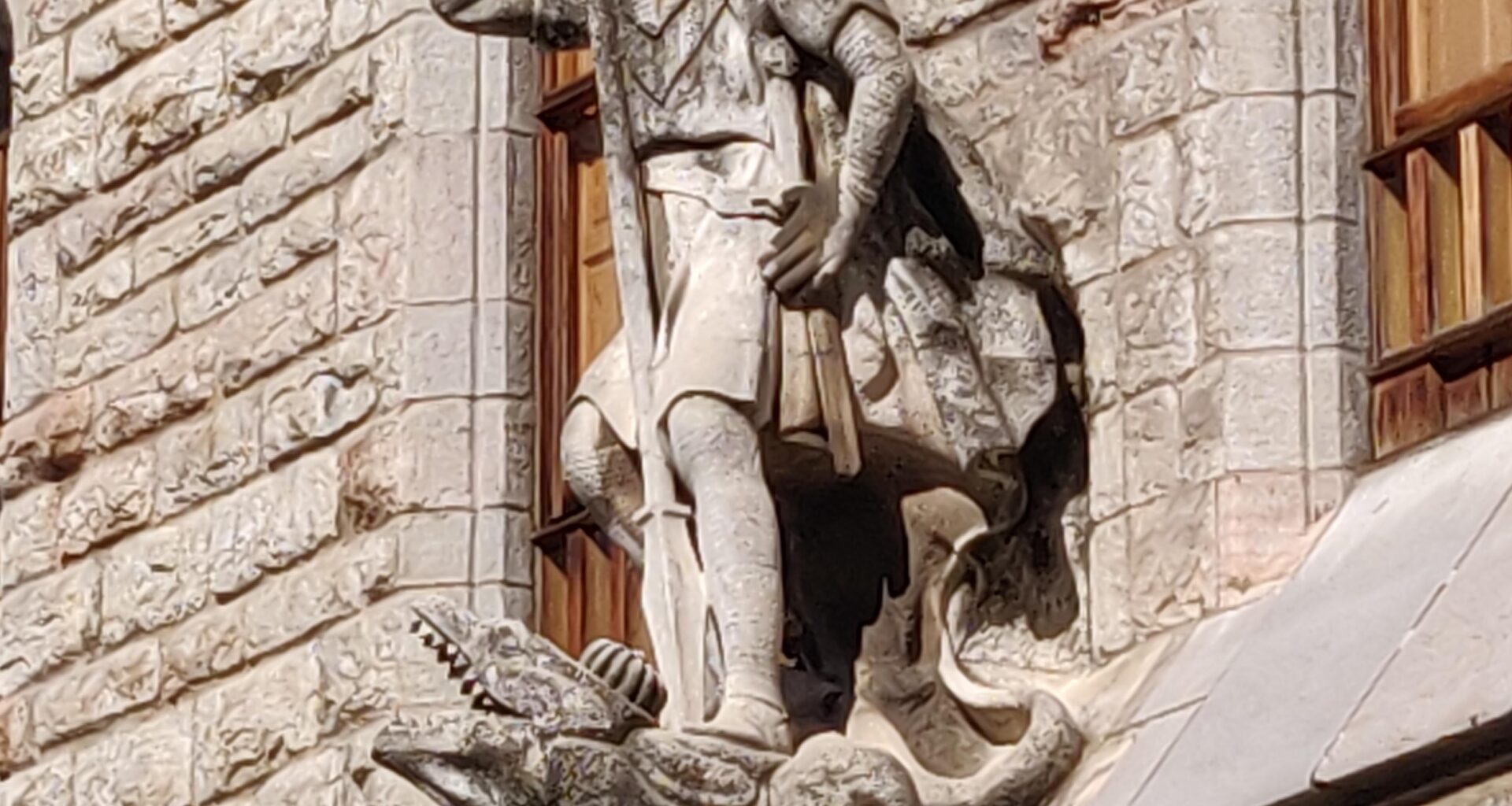 St. George and the Dragon, Botines House, León, Spain .