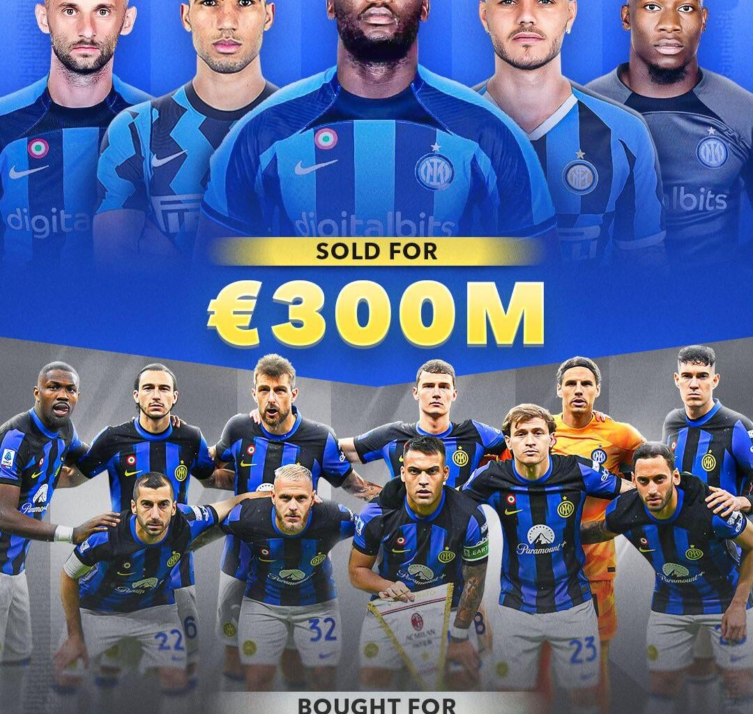 [Score 90] Inter sold these five players for more than twice the amount they’ve spent on the starting XI that won them Serie A this season.