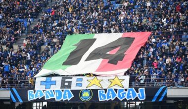 [Football Italia] Inter fans taunted Juventus during Serie A title celebrations by unveiling a giant Scudetto with the number 14, which they had won by default in 2006 following the Calciopoli scandal.