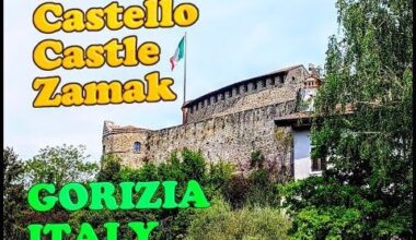 Amazing and interesting castle in Italy Gorizia 4K walking