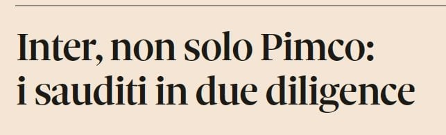 [Mari] The loan refinancing deal with PIMCO is set to be announced in the next two weeks. Rumours of Saudi interest and reported due diligence on Inter continue and Inter refused to comment. Sources say that PIMCO would never have gotten involved if they didn’t have someone ‘concrete’ behind them.