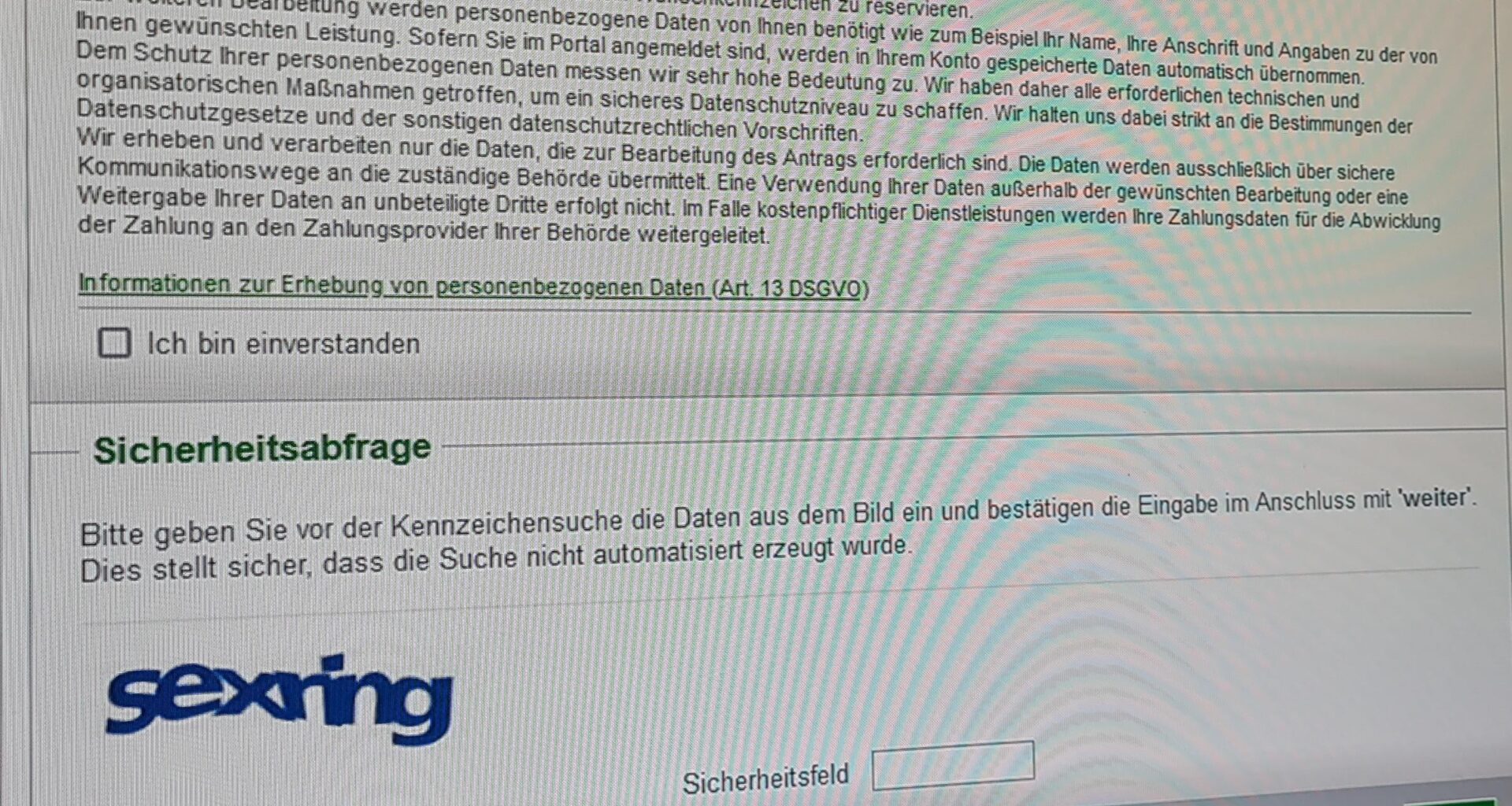 Da will man online was bei einer deutschen Behörde erledigen und dann eine solche Sicherheitsabfrage