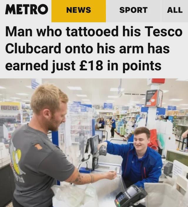 Guy really values his clubcard points.