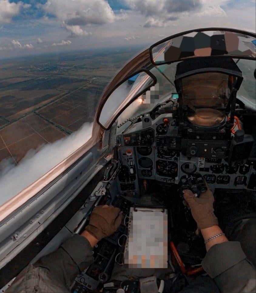 Launch of the R-27R/ER air-to-air missile by the MiG-29 fighter from one of the Ukrainian Tactical Aviation Brigades.  Summer 2023