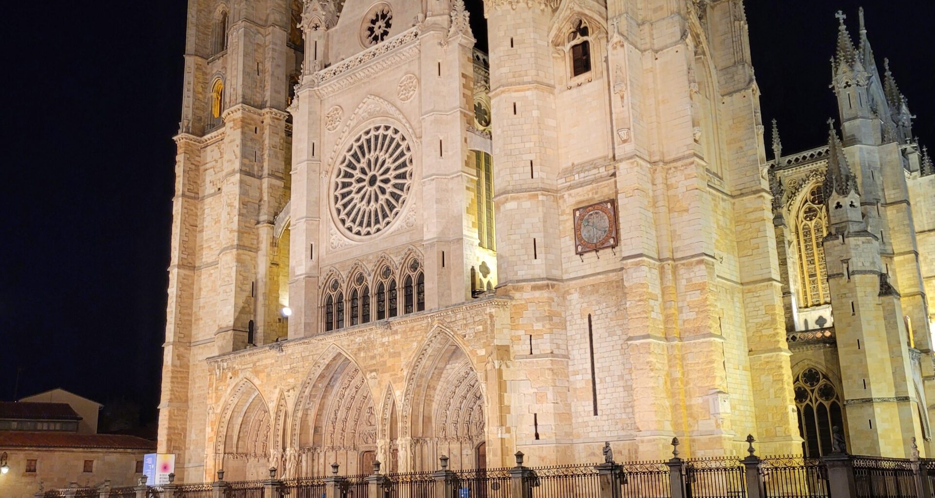 León sign in front of the cathedral. León, Spain