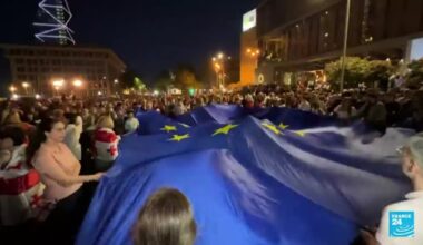 Gas lacrimógeno y balas de goma contra manifestantes proeuropeos en Georgia • FRANCE 24 Español