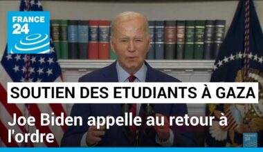 Mobilisation étudiante en soutien à Gaza : Joe Biden appelle au retour à l'ordre • FRANCE 24