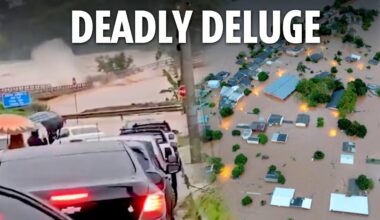 Heart-stopping moment bridge is wiped out in ‘apocalyptic’ Brazil floods & roads turn to rivers