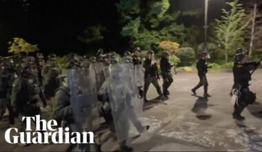 Police officers march onto California university, ending pro-Palestine demonstration