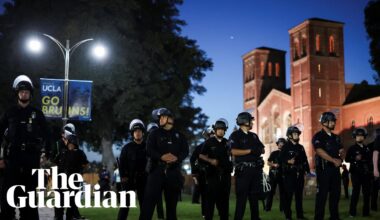 UCLA Gaza protesters in tense standoff with police