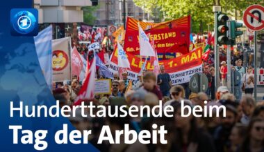 Hunderttausende Menschen demonstrieren am 1. Mai für gute Arbeit