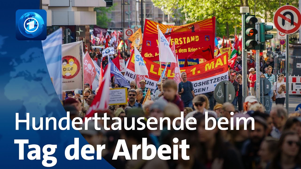 Hunderttausende Menschen demonstrieren am 1. Mai für gute Arbeit