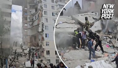 Video shows aftermath of Ukrainian airstrike at apartment block in Belgorod, Russia