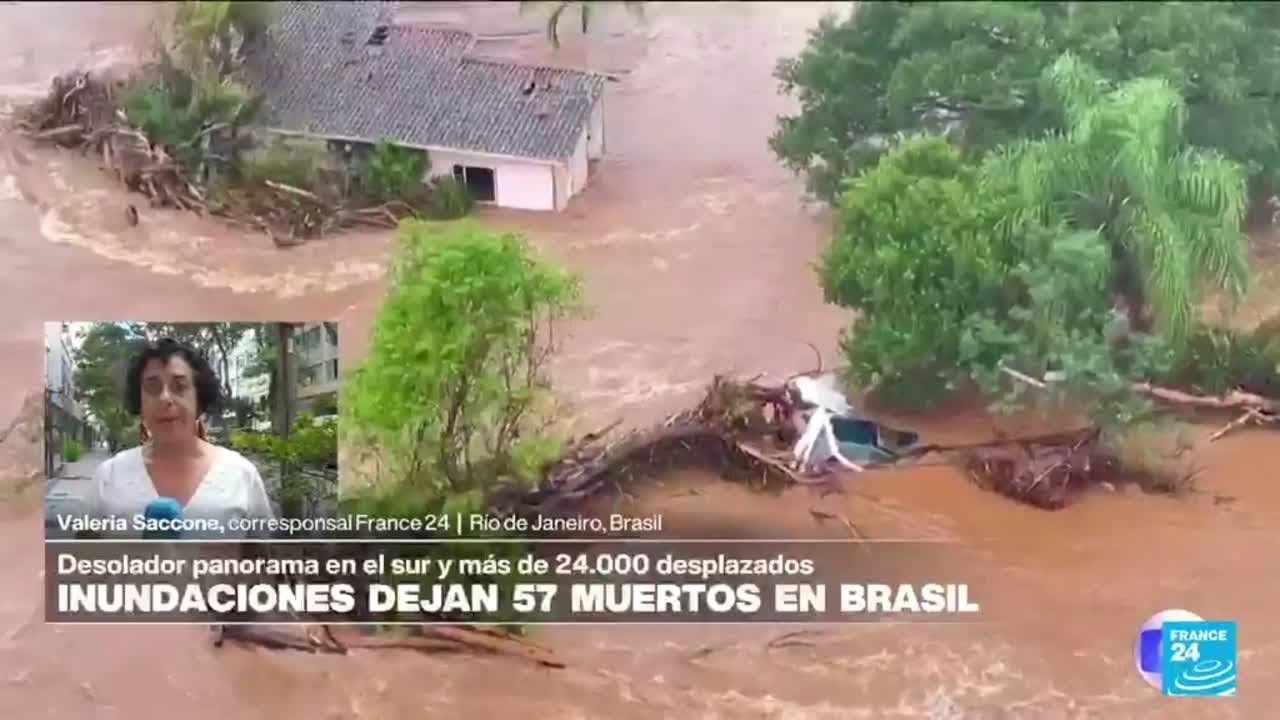 Informe desde Río: al menos 24.000 desplazados en el sur de Brasil por inundaciones