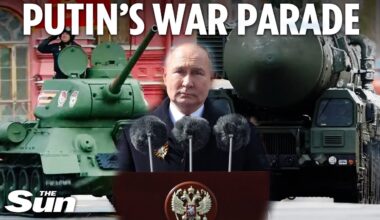 Putin vows his forces are ‘always ready’ in WW2 rant at Russia’s Victory Day parade with ONE tank