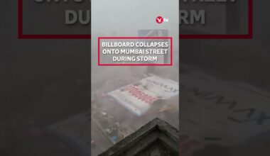 Giant billboard collapses onto Mumbai streets during storm #shorts #news #climate #india #mumbai