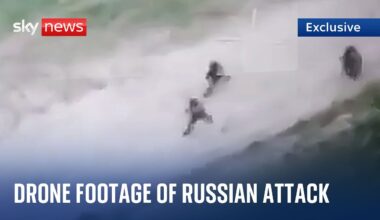 War in Ukraine: Drone footage shows Russian troops' movement on the frontline