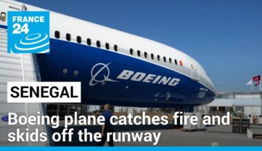 Boeing plane carrying 85 people catches fire and skids off the runway in Senegal • FRANCE 24