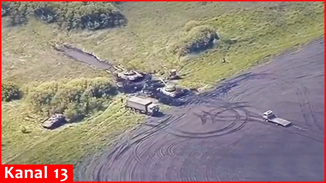 Russians transporting equipment to border with Ukraine were shelled with artillery and drones