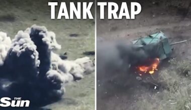 Russian ‘turtle tank’ obliterated while crossing Ukrainian minefield