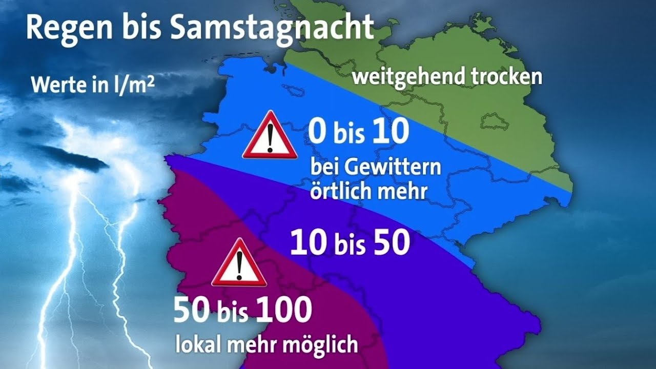 Unwetter drohen: Heftiger Regen erwartet | 16.05.2024