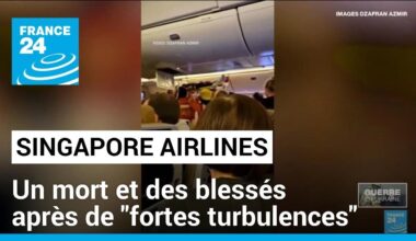 Singapore Airlines : un mort et des blessés après de "fortes turbulences" • FRANCE 24