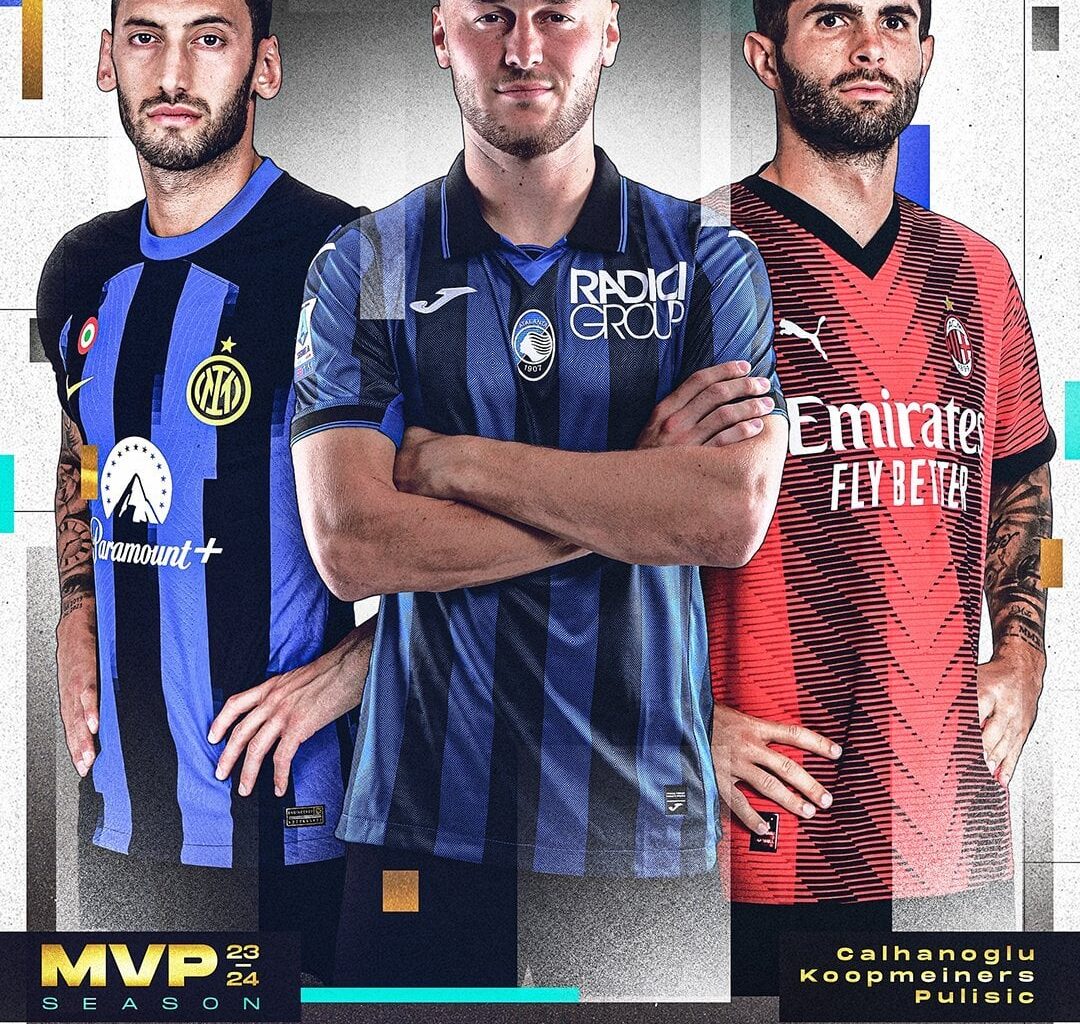 [Lega Serie A] OFFICIAL: Hakan Calhanoglu, Teun Koopmeiners, and Christian Pulisic have been nominated for the Serie A 2023/2024 Best Midfielder.