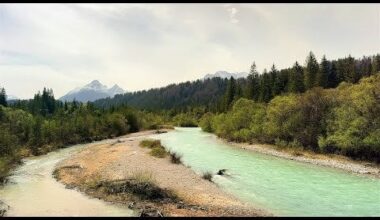 Dear European outdoor lovers, enjoy this beautiful turquoise river atmosphere with lovely birdsongs at the Isar Nature Experience Trail in the Bavarian Alps near Krün in Germany and find peace midst nature. 🌿