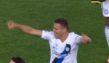 [Mari] At the end of the match, Kristjan Asllani starts celebrating when he hears his former team Empoli have scored: Tuscans saved, Frosinone in Serie B.