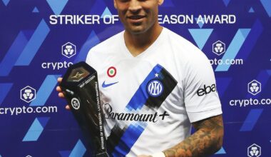 [Lega Serie A] Lautaro Martinez is the Top Scorer (Capocannoniere) of Serie A 2023/2024! He wins the ‘Striker of the Season’ award with 24 goals.