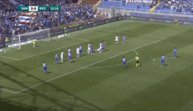 Sebastiano Esposito's game winning free kick against Reggiana to secure Serie B playoffs for Sampdoria