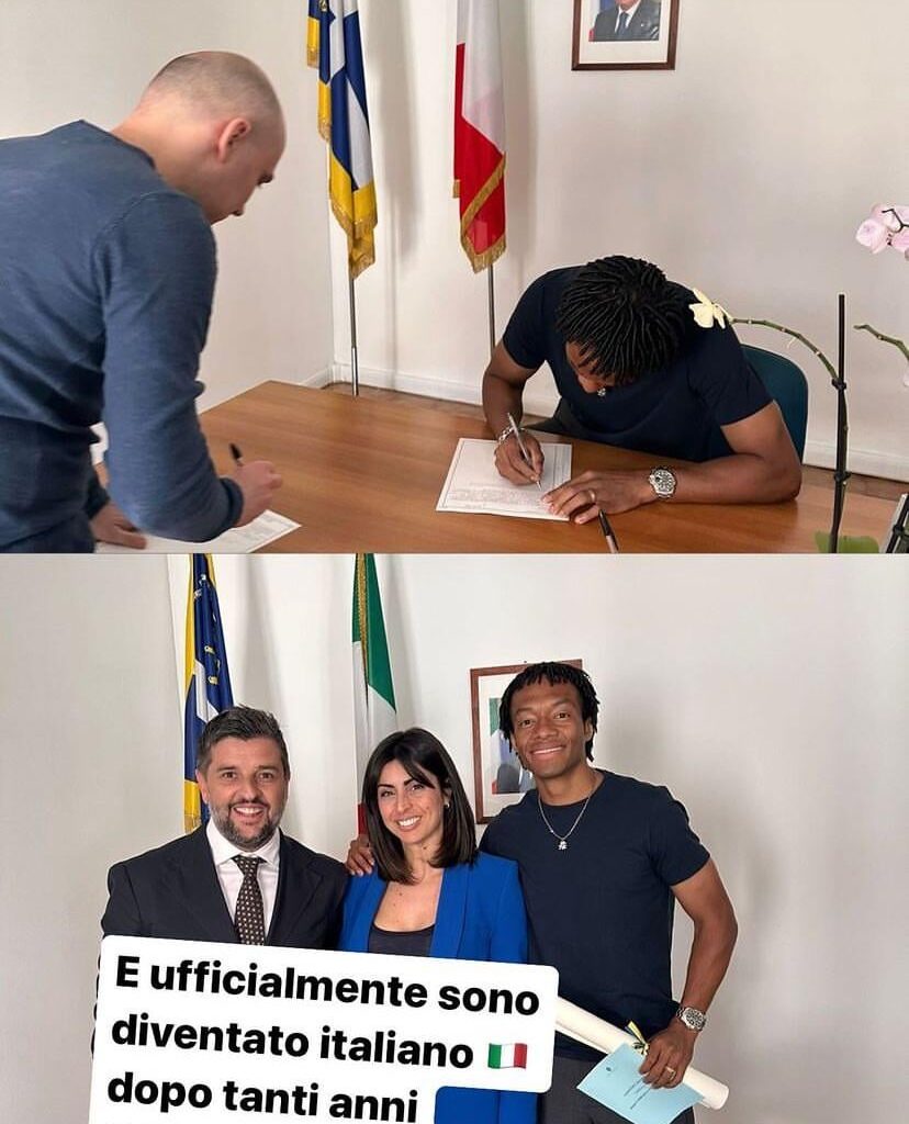 After 15 years in Italy, Juan Cuadrado officially became an Italian citizen.