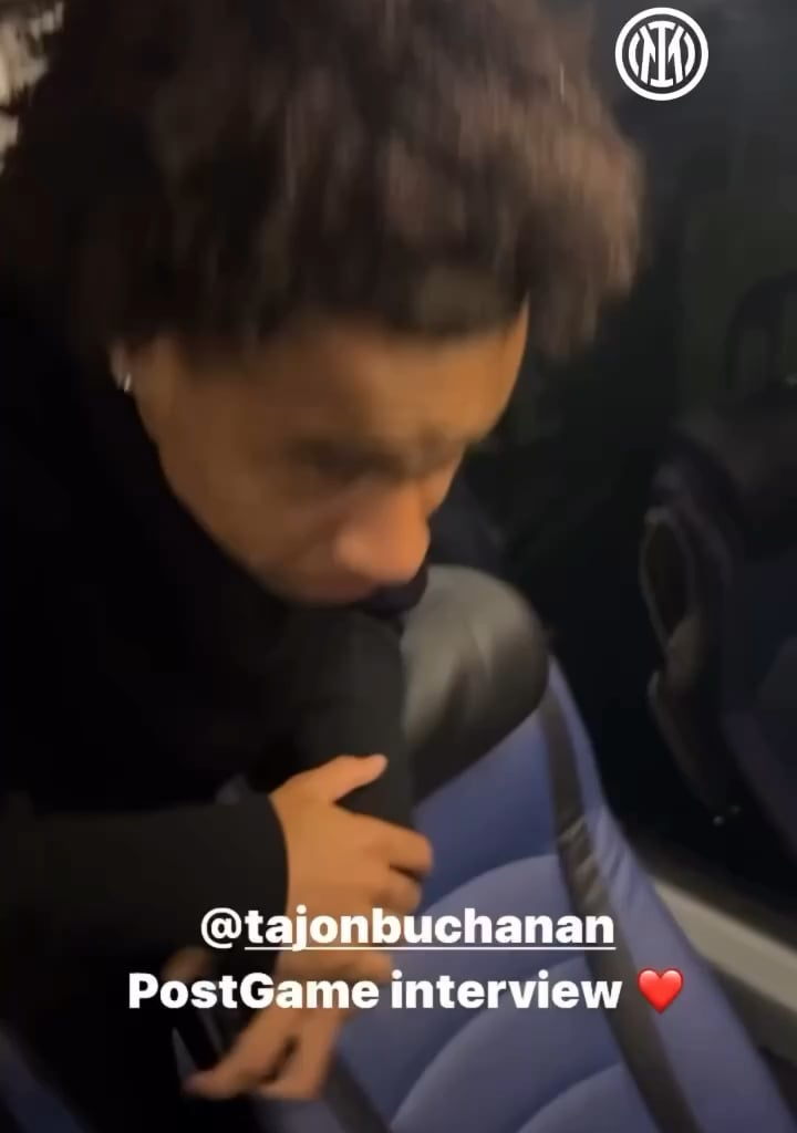 Marcus Thuram gave Tajon Buchanan a post game interview after Frosinone-Inter 😂😂