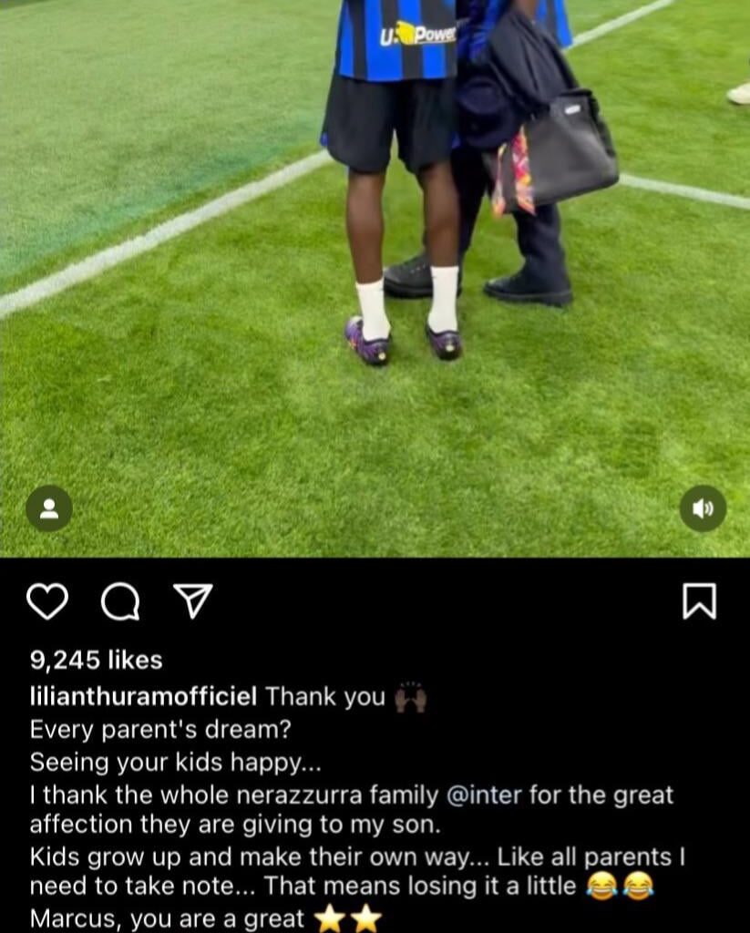 Marcus Thuram’s father and Juve legend Lillian Thuram on Instagram!