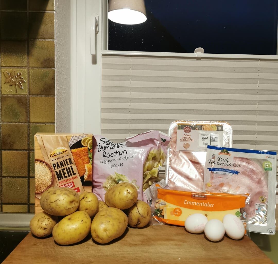 Mealprep KW 18 (Corndon Blue+Ofenkartoffeln+Blumenkohl)