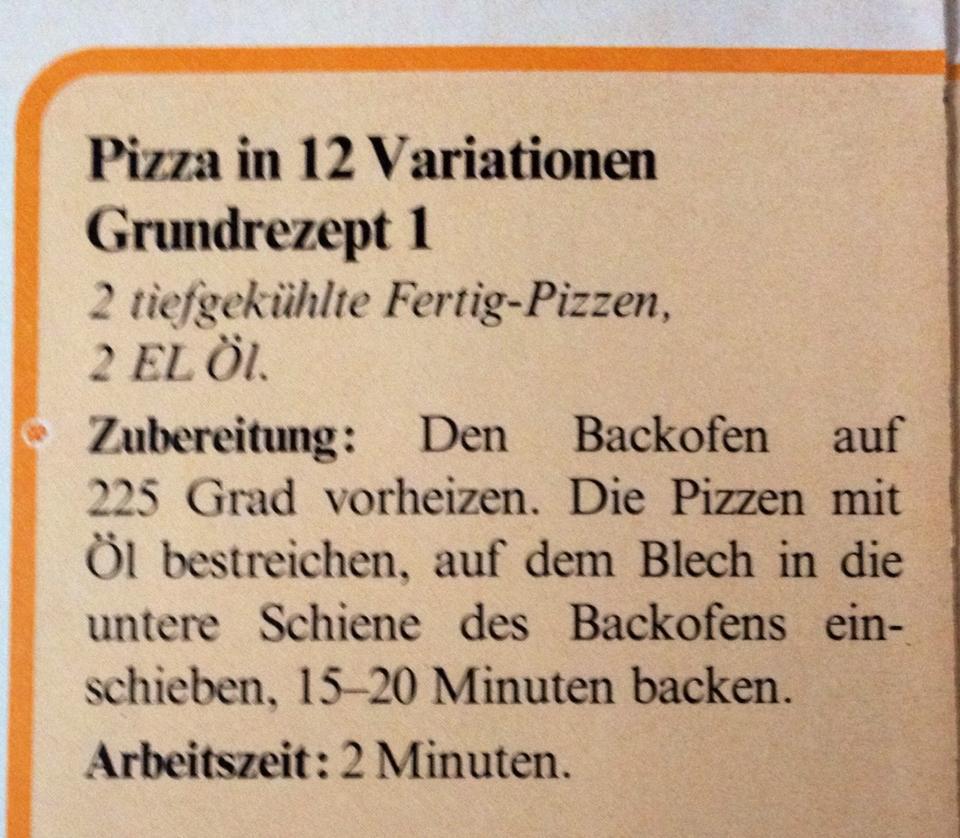 Aus dem Kochbuch "Schnelle Rezepte" aus dem Jahr 1972 :)