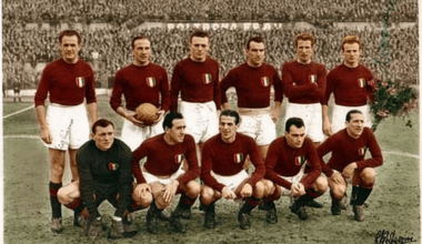 75 years ago today, plane carrying the Torino FC team crashed outside Turin, killing all 31 on board including all the players and coaching staff, during that time they were top of the league with 4 matches remaining and on the request of other teams they were crowned Serie A champion of that season