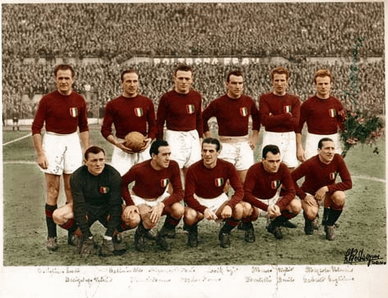 75 years ago today, plane carrying the Torino FC team crashed outside Turin, killing all 31 on board including all the players and coaching staff, during that time they were top of the league with 4 matches remaining and on the request of other teams they were crowned Serie A champion of that season