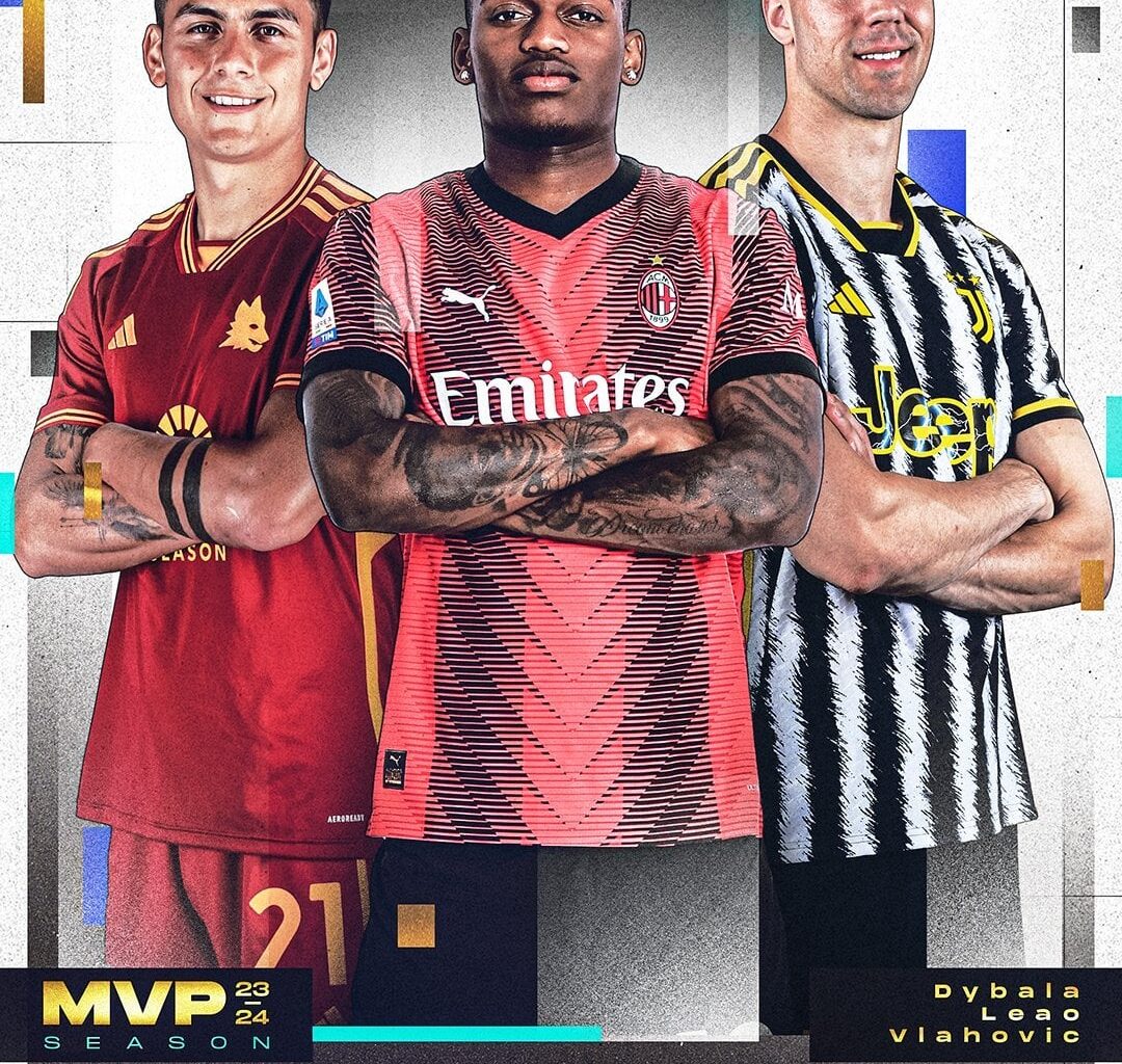 [Lega Serie A] OFFICIAL: Paulo Dybala, Rafael Leao and Dusan Vlahović have been nominated to Best Striker award in the 2023/2024 Season.