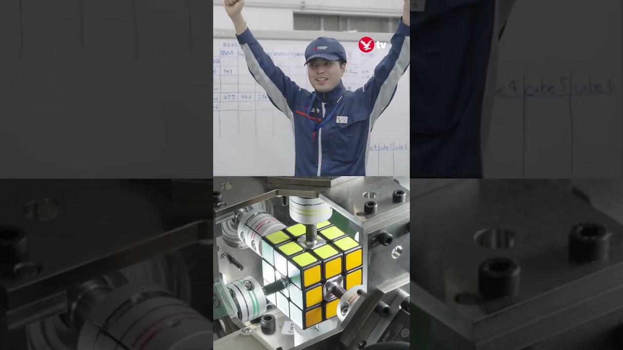 Robot breaks Rubik's Cube world record 🤖 #technology #shorts