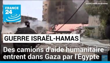 Israël bombarde la bande de Gaza, des camions d'aide humanitaire entrent dans l'enclave par l'Égypte