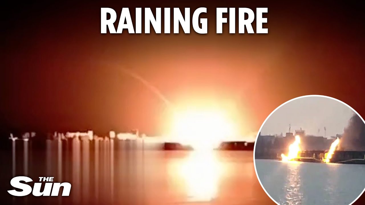 Huge explosion as Putin's missiles blitz Ukraine hydro plant sparking fears of catastrophic floods