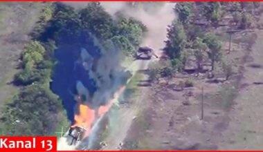 Ukrainian drones did not allow the Russian tank that fell on the border to return