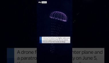 Drone show lights up sky for D-Day