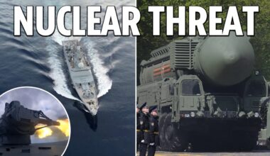 Russia stages chilling nuke drills on Nato border as it sends nuclear submarine along US coastline