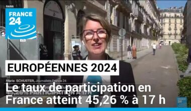 Européennes 2024 : le taux de participation en France atteint 45,26 % à 17 h • FRANCE 24