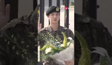 RM plays Dynamite on saxophone as BTS star Jin completes military service #shorts #news