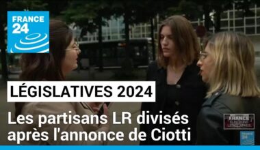 Législatives 2024 : les partisans LR divisés après l'annonce par Ciotti d'une alliance avec le RN