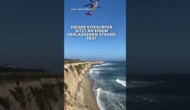 KALIFORNIEN: "Help!" Hilferuf aus Steinen! Spektakuläre Rettung von Kitesurfer I WELT #shorts